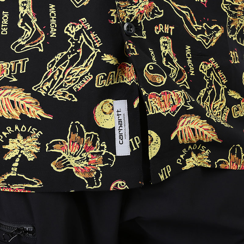 Мужская рубашка Carhartt WIP S/S Paradise Shirt (I027530-yellow)  - цена, описание, фото 4